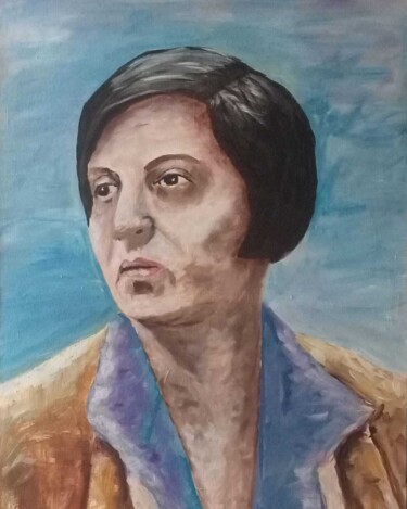 "Halide Edip Adıvar" başlıklı Tablo Rıza Akkaş tarafından, Orijinal sanat, Akrilik