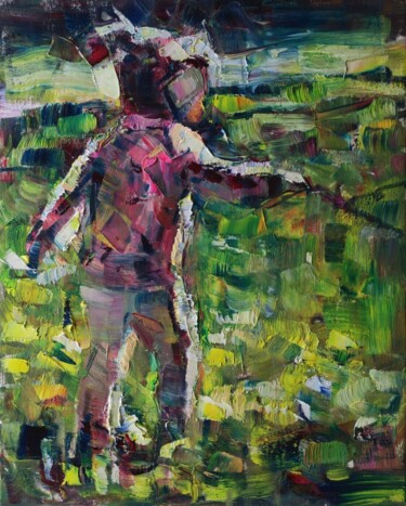 Painting titled "Mai pour toujours" by Marta Lipowska, Original Artwork, Oil Mounted on Wood Stretcher frame