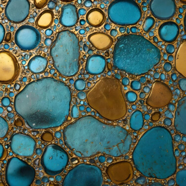 Arts numériques intitulée "Glass & Gold textur…" par Karine Garelli (Reds Robin), Œuvre d'art originale, Image générée par l…