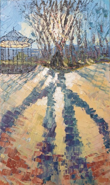 Pittura intitolato "Light plays with sh…" da Sergei Gontarovskii (Serhii Hontarovskyi), Opera d'arte originale, Olio Montato…