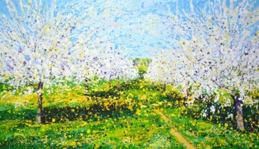 绘画 标题为“Gardens bloom 3” 由Iryna Kastsova, 原创艺术品, 丙烯 安装在木质担架架上