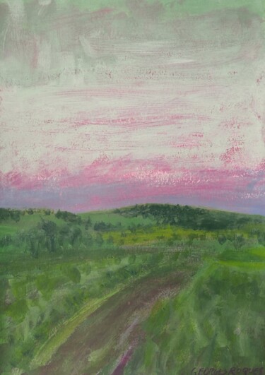 CHEMIN DU SOIR 5 "CHEMIN DU SOIR 5" başlıklı Tablo Georges Roques tarafından, Orijinal sanat, Akrilik