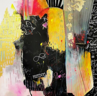 Painting titled ""FREEDOM"" by Armelle Pruniaux, Original Artwork, Acrylic