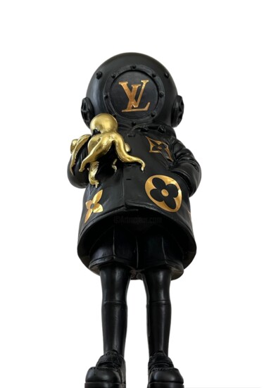 Escultura titulada "La fille au scaphan…" por Tisel’Art, Obra de arte original, Collages