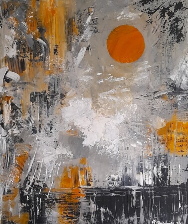 Peinture intitulée "Couché de soleil su…" par Jean-Pierre Duquaire, Œuvre d'art originale, Acrylique Monté sur Châssis en bo…