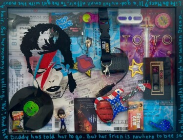 Collages titled "Life on mars" by Raph, Original Artwork, Collages Mounted on Wood Stretcher frame