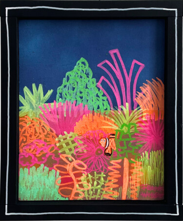 绘画 标题为“CORAL – Black Frame…” 由Frank Willems, 原创艺术品, 丙烯