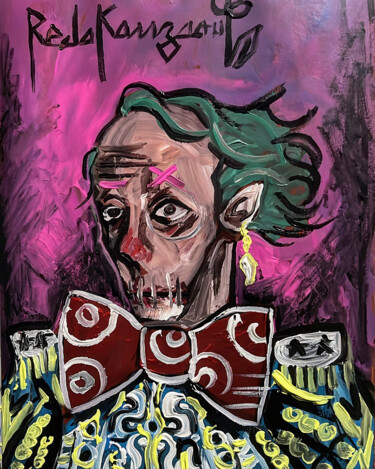 제목이 "clown portrait 1"인 미술작품 Reda Kanzaoui로, 원작, 아크릴
