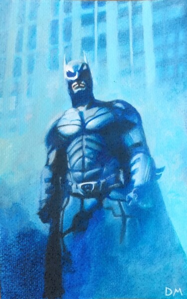 제목이 "Blue Bat Man"인 그림 Déryck Maindron로, 원작, 연필