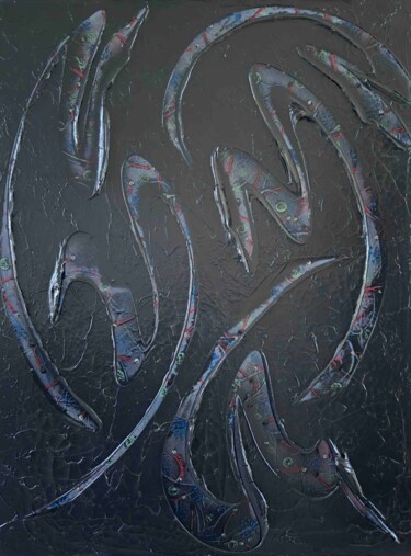 Peinture intitulée "Le Cirque de la Lune" par Luc Chaussé (Luc Adrien), Œuvre d'art originale, Acrylique Monté sur Châssis e…