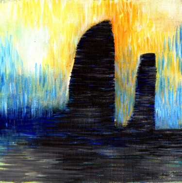 Peinture intitulée "Deux montagnes" par Dominique Leblanc, Œuvre d'art originale, Acrylique