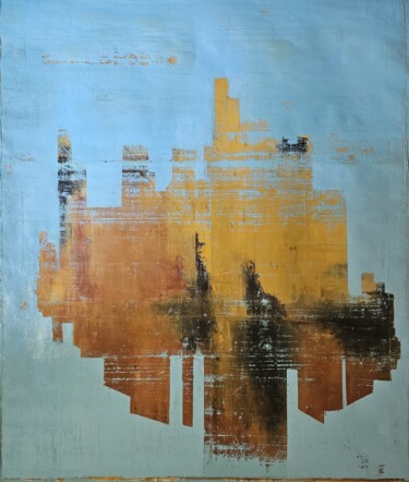 Pittura intitolato "Lost in the blue1" da Mariusz Makula, Opera d'arte originale, Olio