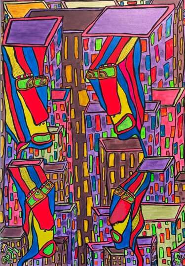Painting titled "Living in illusion…" by Christophe Verger-Lecocq, Original Artwork, Acrylic