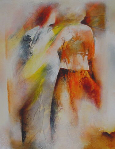 Digital Arts titled "Florine 03-01 53" by Wil Lof, Original Artwork, Digital Painting Mounted on Wood Stretcher frame
