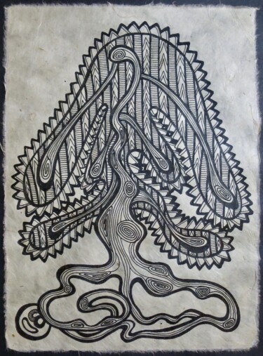 Introversion - Natural Tree Nr. 12 Drawing titled "Introversion - Natu…" by Alexandra Busch, Original Artwork, Ink