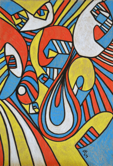 Colorful Dynamics: A Geometric Journey 图画 标题为“Colorful Dynamics:…” 由Lada Kholosho, 原创艺术品, 标记
