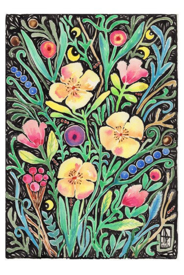 제목이 "Abstraction. Flower…"인 미술작품 Юлия Нагорная로, 원작, 수채화