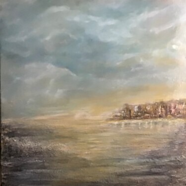 Peinture intitulée "Coucher de soleil s…" par Electre, Œuvre d'art originale, Acrylique Monté sur Châssis en bois