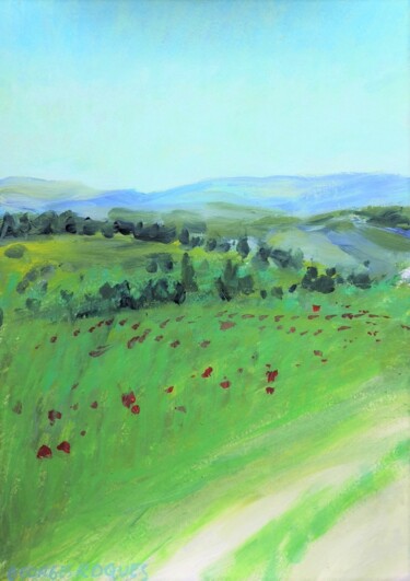 CHEMIN D'ETE 15 Schilderij getiteld "CHEMIN D'ETE 15" door Georges Roques, Origineel Kunstwerk, Acryl
