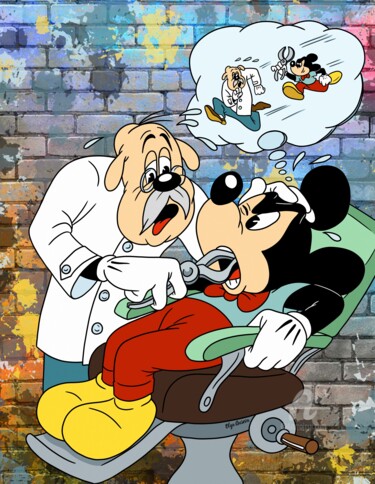 Mickey's at the dentist 数字艺术 标题为“Mickey's at the den…” 由Olga Guseva, 原创艺术品, 2D数字工作