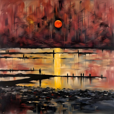 数字艺术 标题为“Burning Evening...” 由Kyozai, 原创艺术品, AI生成的图像