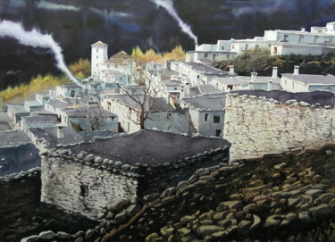 Painting titled "Alpujarra. Bubión" by Balderas, Original Artwork, Watercolor