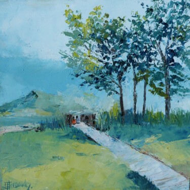 Peinture intitulée "Au bout du ponton" par Eve Hernandez, Œuvre d'art originale, Huile