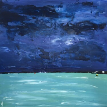 Peinture intitulée "ORAGE SUR PORT NAVA…" par Valerie   Jouve, Œuvre d'art originale, Acrylique Monté sur Châssis en bois