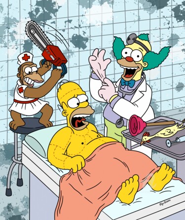 The Mad Surgeon Digitale Kunst mit dem Titel "The Mad Surgeon" von Olga Guseva, Original-Kunstwerk, 2D digitale Arbeit