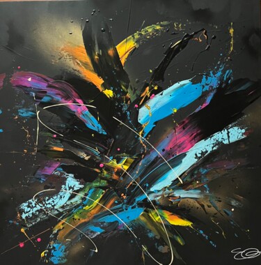 Painting titled "Colorburst" by Emilie Gosselin, Original Artwork, Acrylic