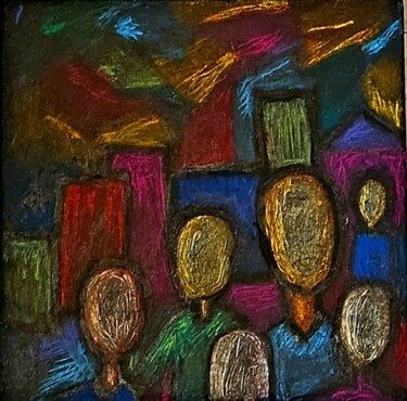 제목이 "Urbania"인 그림 Rejean Ethier로, 원작, 파스텔