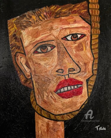 Painting titled "“A Stranger Hanged”" by Tau, Original Artwork, Oil