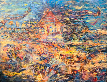 Painting titled "Moonless Night THREE" by Atthaporn Rosedis, Original Artwork, Acrylic Mounted on Wood Stretcher frame