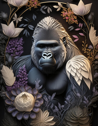 数字艺术 标题为“Portrait Gorilla” 由R.W.Born, 原创艺术品, AI生成的图像