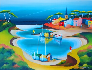 Peinture intitulée "Villages de pêcheur…" par Christian Baudoin, Œuvre d'art originale, Acrylique