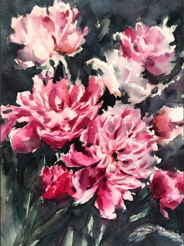 Painting titled "La beaute du Commin…" by Thu Huong Coco, Original Artwork, Watercolor