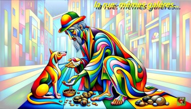 数字艺术 标题为“LA RUE  MÊMES GALER…” 由Pierre Peytavin, 原创艺术品, AI生成的图像