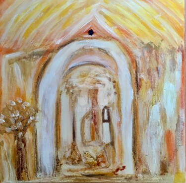 Painting titled "Le Jardin de la Rés…" by Nathalie Bellanger, Original Artwork, Acrylic