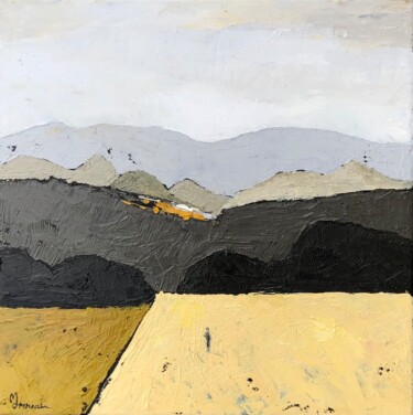 Monts et collines de france Schilderij getiteld "Monts et collines d…" door Christine Morineau, Origineel Kunstwerk, Olie