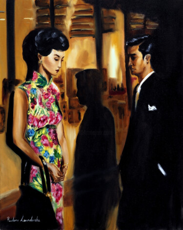 In the Mood for Love Pittura intitolato "In the Mood for Love" da Ruslana Levandovska, Opera d'arte originale, Olio Montato su Telaio per barella…