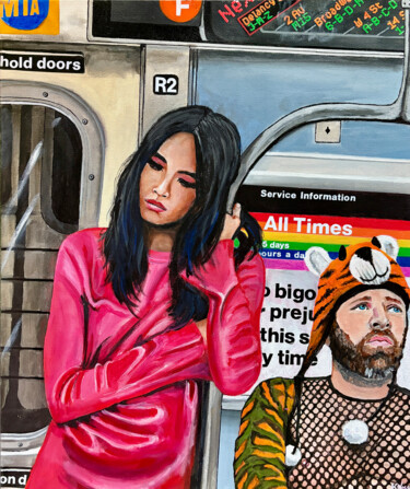Pintura intitulada "The Subway" por Kristin Voss, Obras de arte originais, Acrílico
