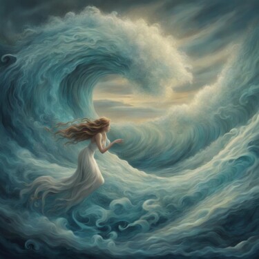 Цифровое искусство под названием "On the waves" - Machnolga, Подлинное произведение искусства, Цифровая живопись