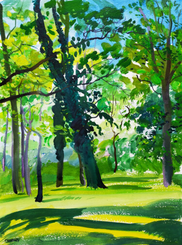 绘画 标题为“Parc de la maison T…” 由Orest Hrytsak, 原创艺术品, 颜料