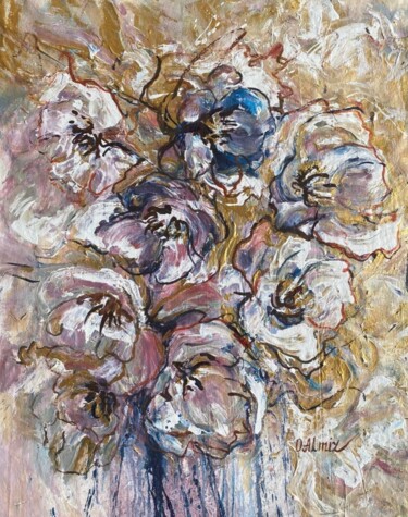 绘画 标题为“Gold Art” 由Oksana Almiz, 原创艺术品, 丙烯 安装在木质担架架上
