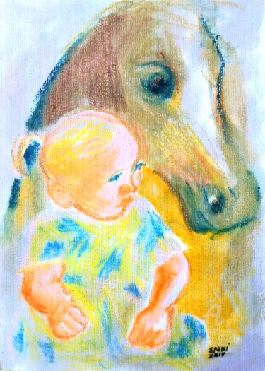 Peinture intitulée "L'amour, de premier…" par Slobodan Spasojevic (Spaki), Œuvre d'art originale, Pastel