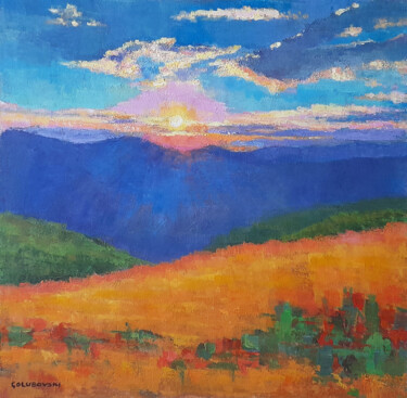 Painting titled "sunset" by Nikola Golubovski, Original Artwork, Acrylic