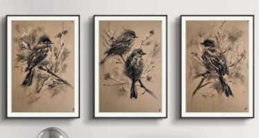 图画 标题为“Symphony of the Wind” 由Yulia Risevets, 原创艺术品, 木炭