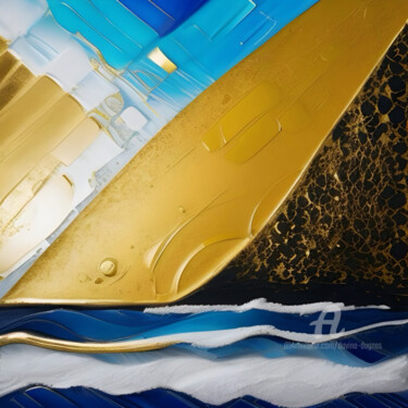 Digitale Kunst getiteld "Isle of Skye, Highl…" door Davina Dugnas, Origineel Kunstwerk, 2D Digital Work Gemonteerd op Frame…