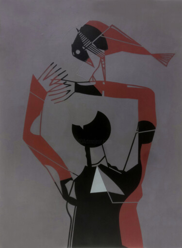 Painting titled "Modern humans-NO5" by Seven E, Original Artwork, Acrylic