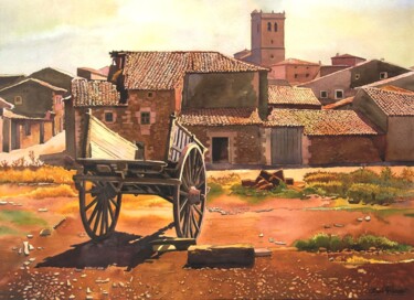 La siesta del carro Peinture intitulée "La siesta del carro" par Balderas, Œuvre d'art originale, Aquarelle